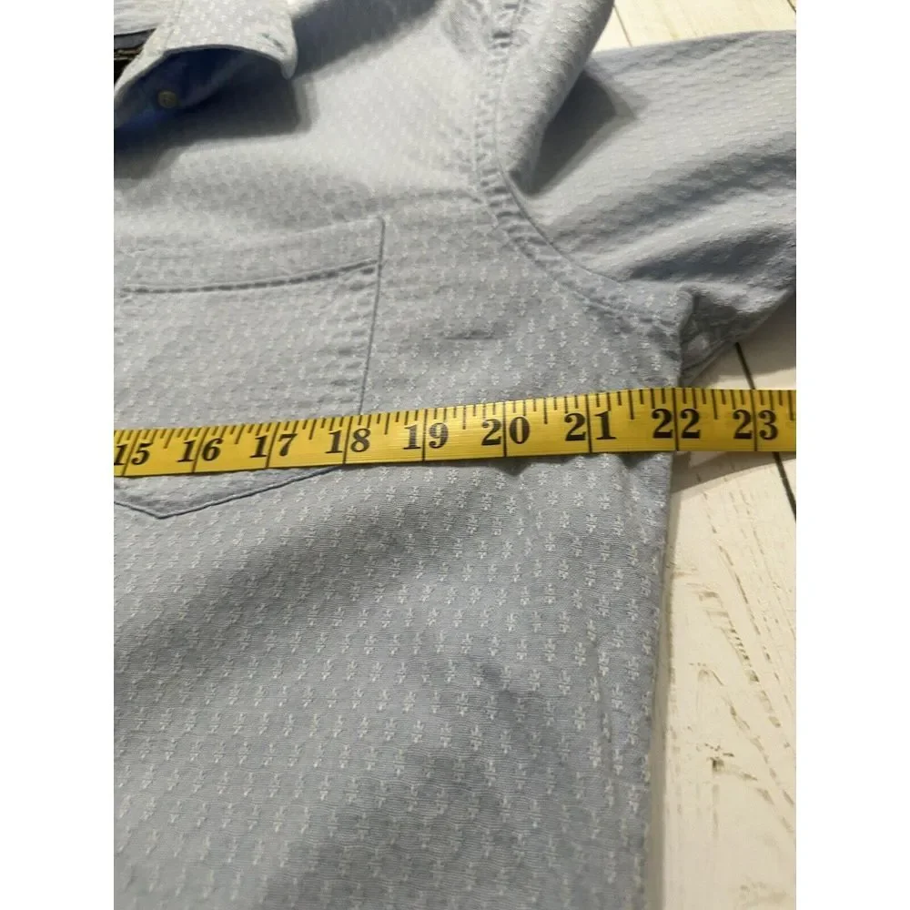 Banana Republic Light Blue Wht‎ Design Button Down Shirt Size L Long Sleeve